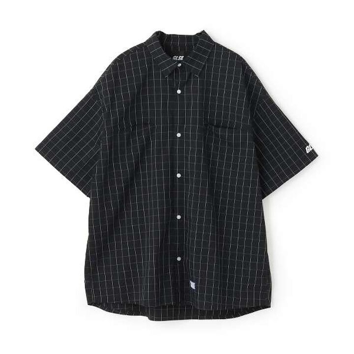 [FORGETNEVER] Check Short-Sleeve Shirt_GLSW,Black, medium image number 0
