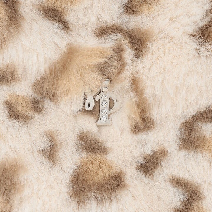 Leopard Print Faux Fur Bomber Jacket,Beige, medium image number 3