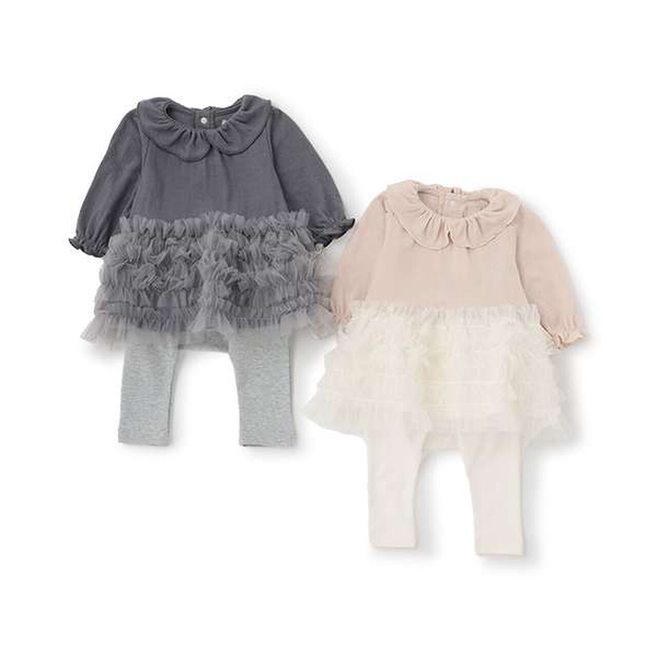 Frill Hem OP Set,Light pink, large image number 4