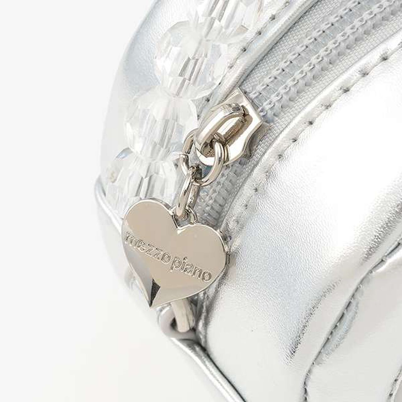 Heart-Shaped Clear Lame Shoulder Bag,Silver, large image number 4
