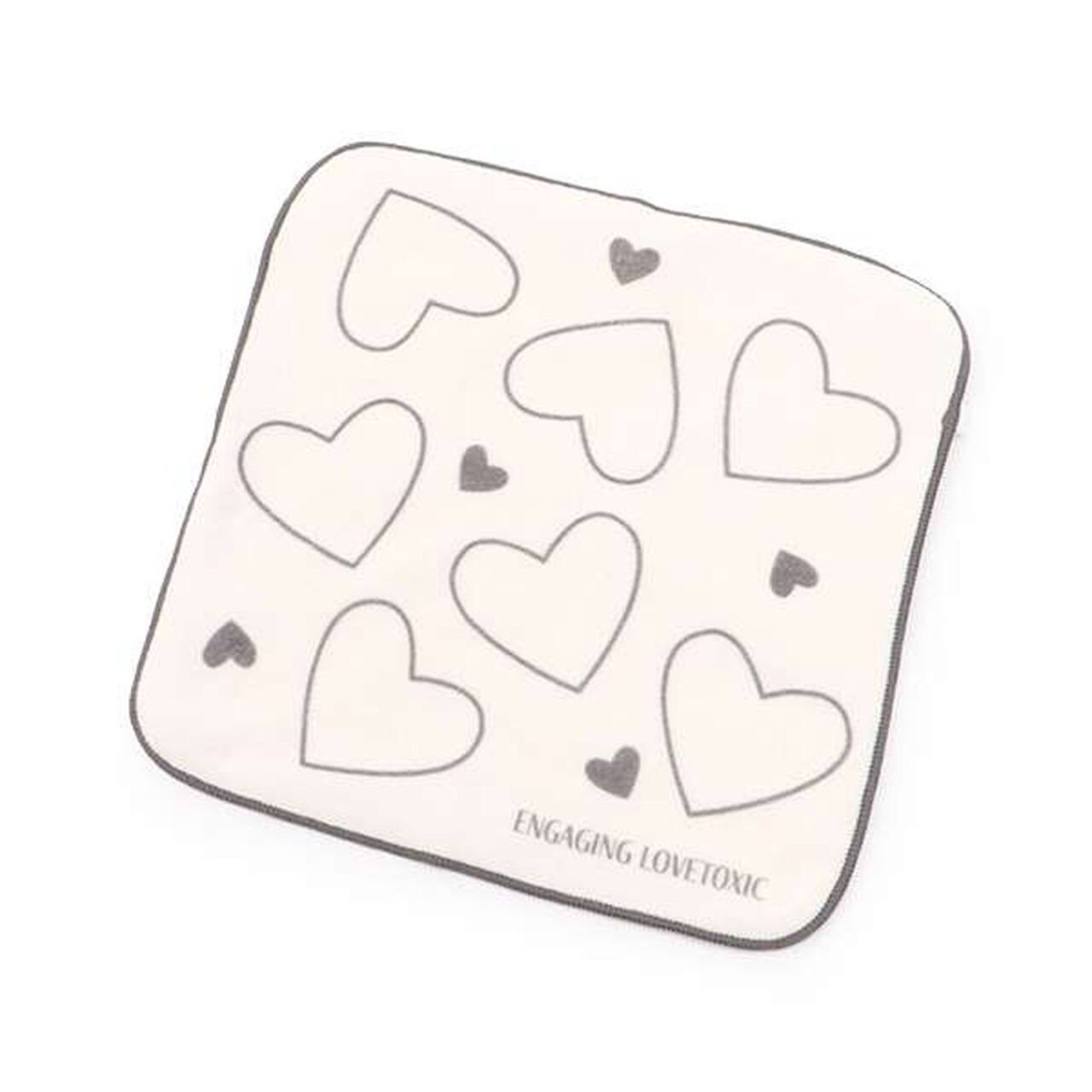 Heart Pattern Hand Towel,Black, large image number 7