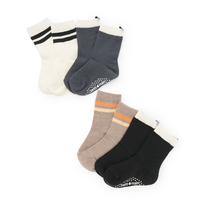 Striped Crew Socks 2P,Pearl white, medium image number 7