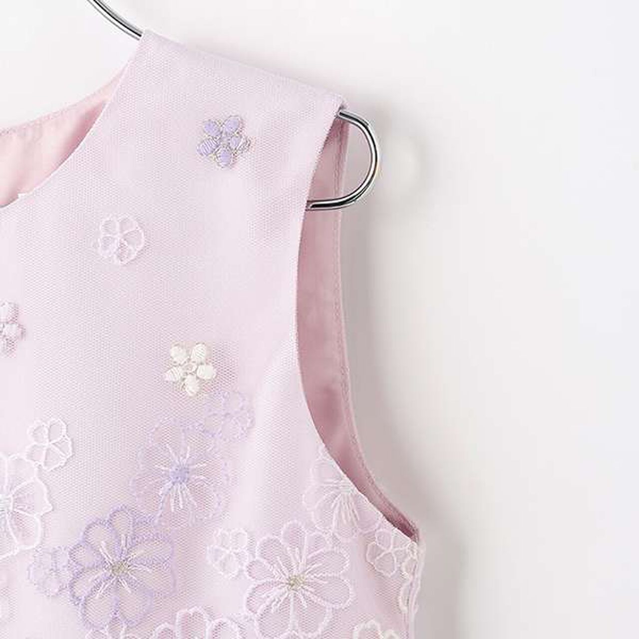 Flower Embroidery Tulle Dress,Lilac, large image number 5