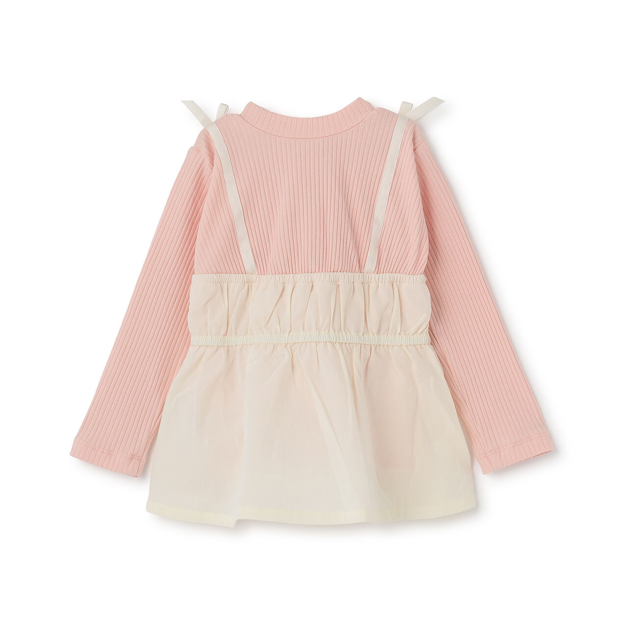 Heart Embroidered Frill Bustier Docking T-Shirt,Lavender, large image number 13