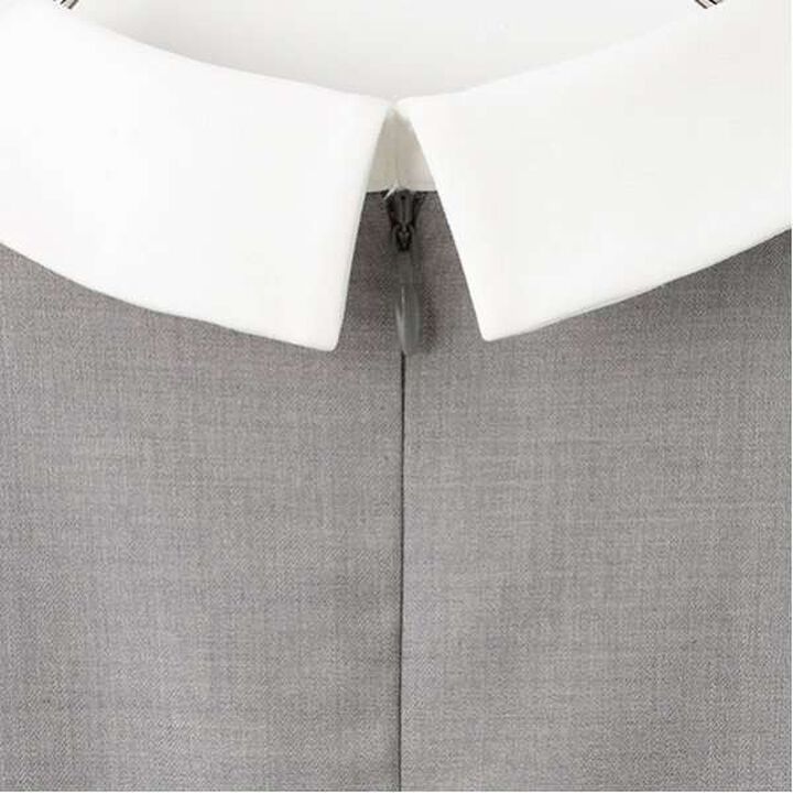 [Graduation Attire] One-Piece Dress with Ribbon Tie,Gray, medium image number 2