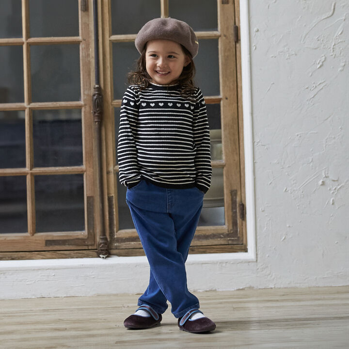 Wool Lined Denim Barrel Pants,Sax blue, medium image number 3