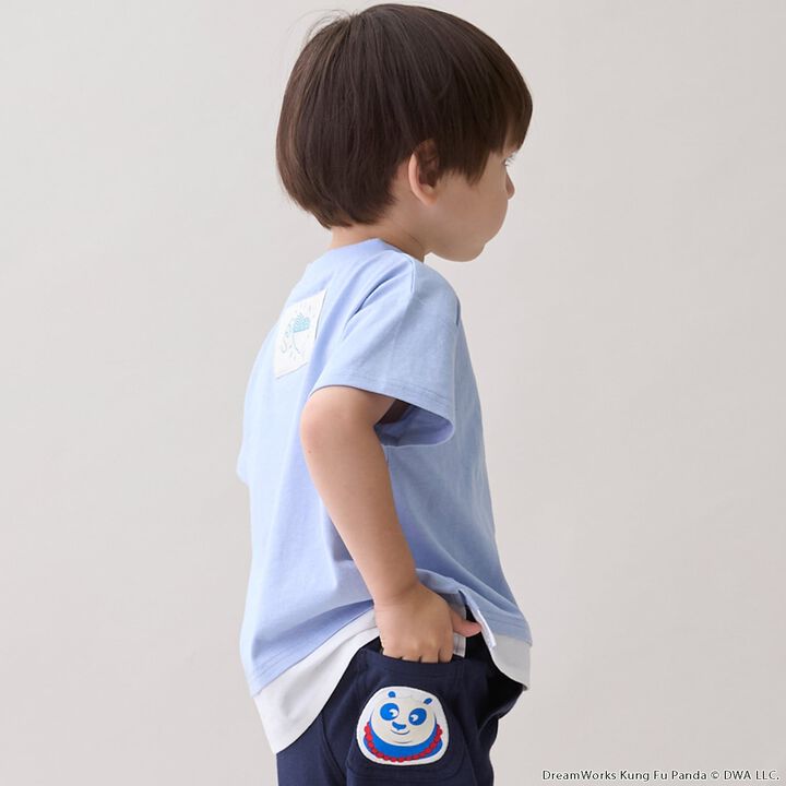 [Web Exclusive] Kung Fu Panda Embroidered Short-Sleeve T-Shirt,Blue, medium image number 1