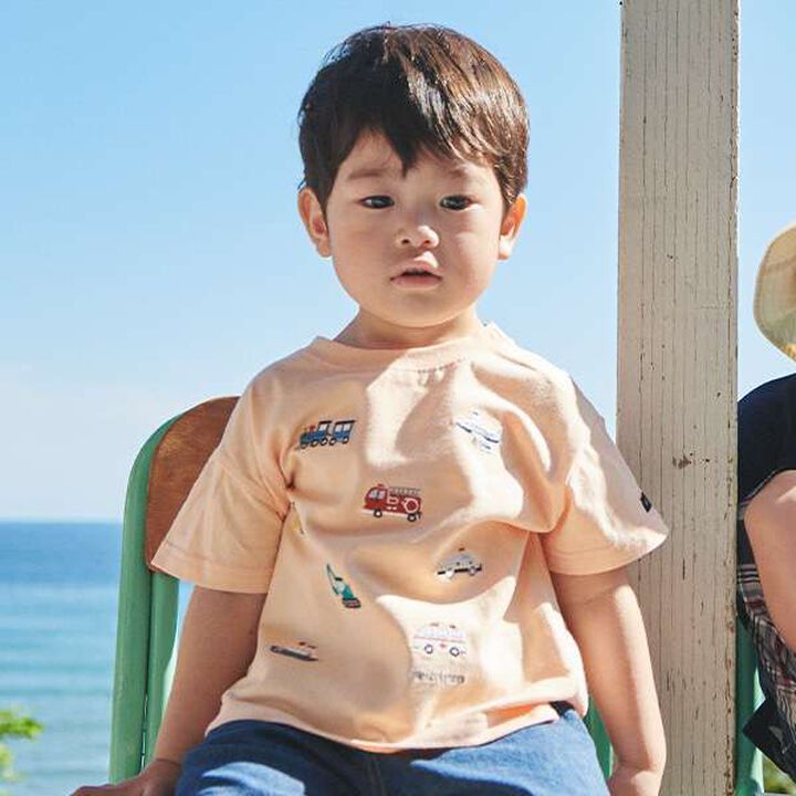 [Cool Touch] Working Vehicles Embroidery T-Shirt,Off white, medium image number 15