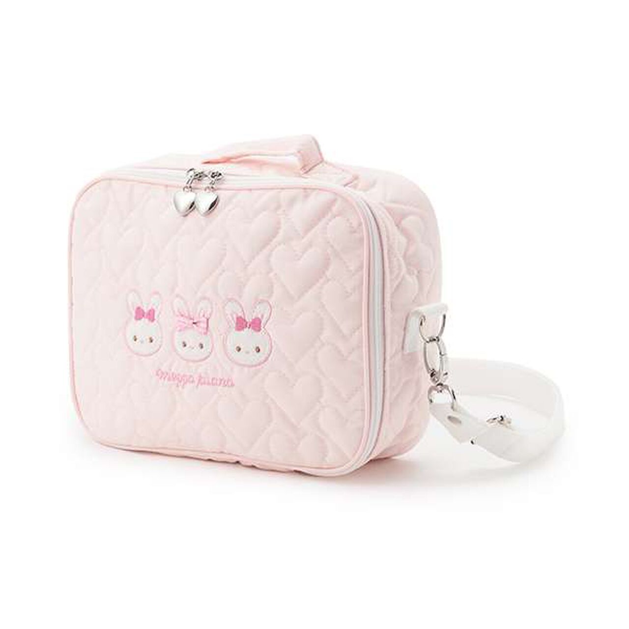 Rabbit Appliqué Diaper Pouch with Shoulder Strap,Light pink, large image number 0