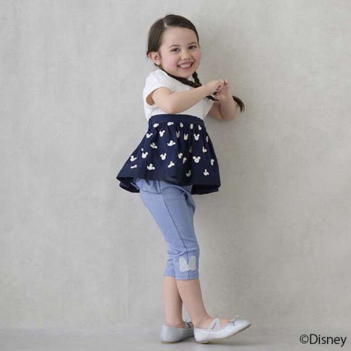 [Disney] Side Ribbon 7/8 Length Leggings,Sax blue, medium image number 0