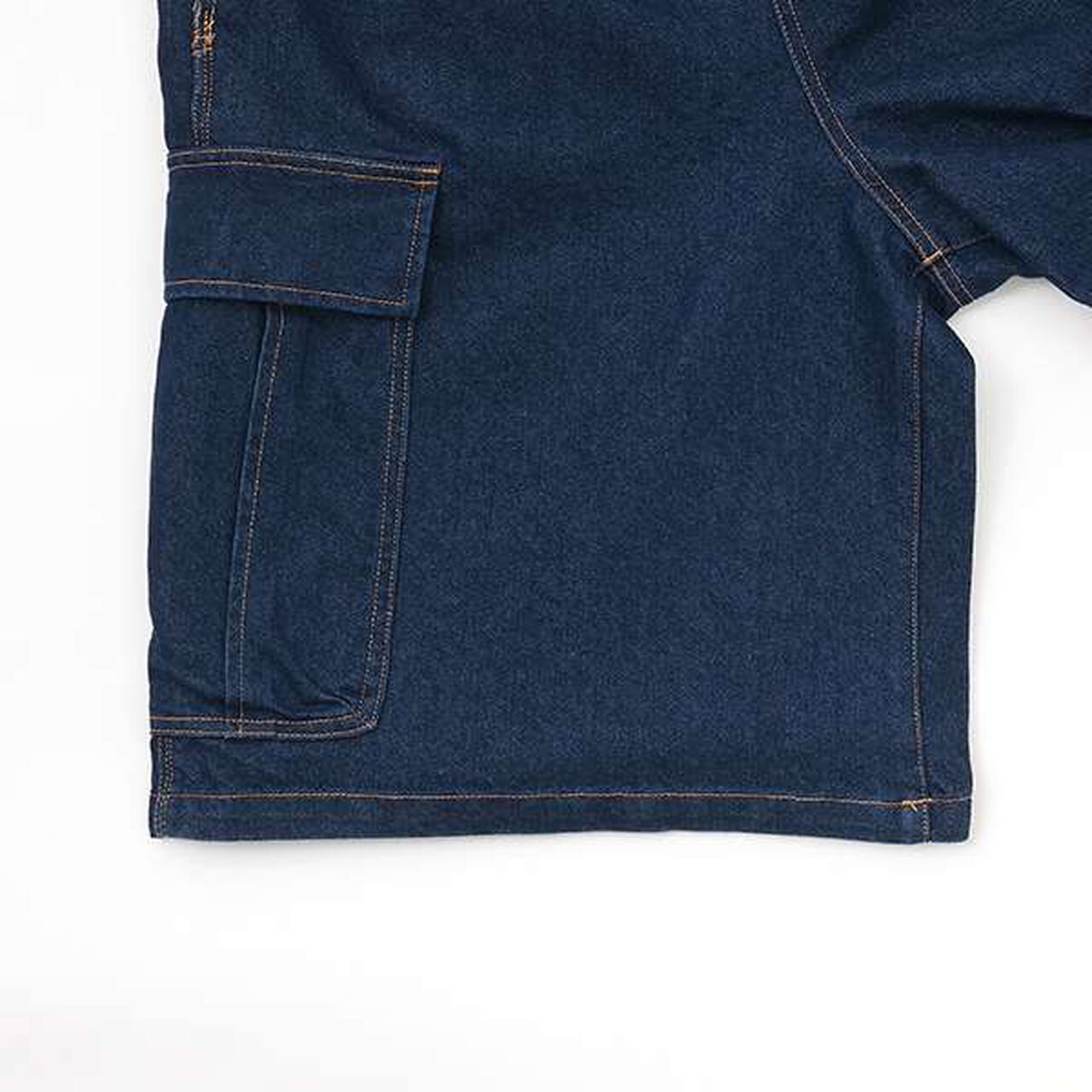 Cool Sensation Denim Half Cargo Pants,Deep blue, large image number 7