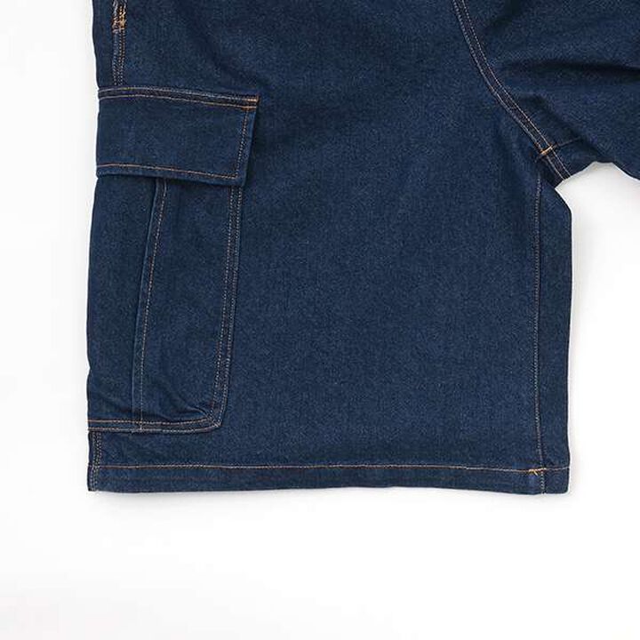 Cool Sensation Denim Half Cargo Pants,Deep blue, medium image number 7