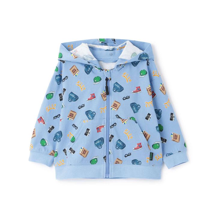 All-Over Pattern Hooded Removable Long-Sleeve Parka,, medium