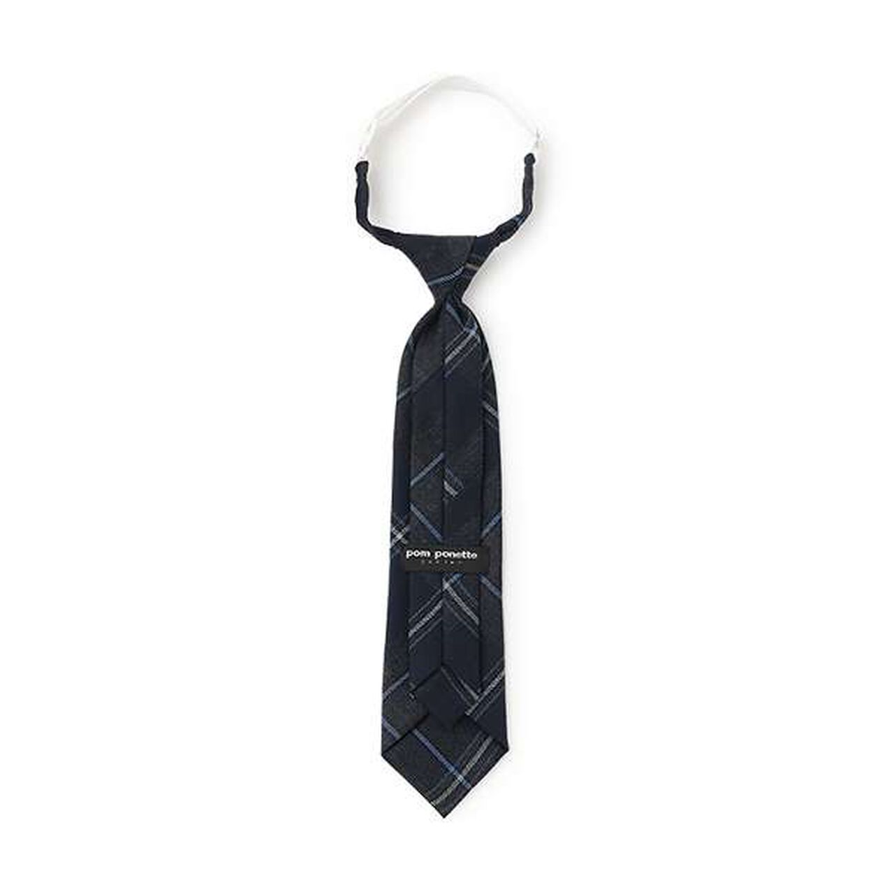 Twill Wool Check Tie,Deep blue, large image number 1