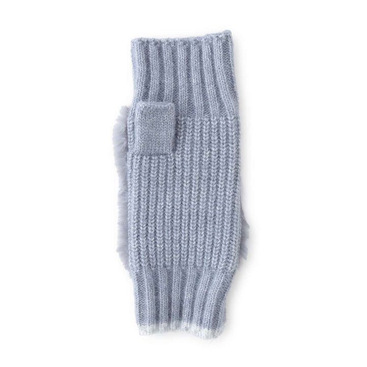 Mittens with Fur,Blue gray, medium image number 1