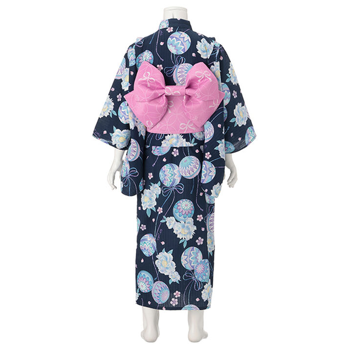 Temari Flower Pattern Yukata,Navy, medium image number 11