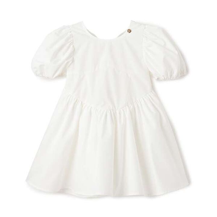 Puff Sleeve Peplum One-Piece Dress,Blue, medium image number 15