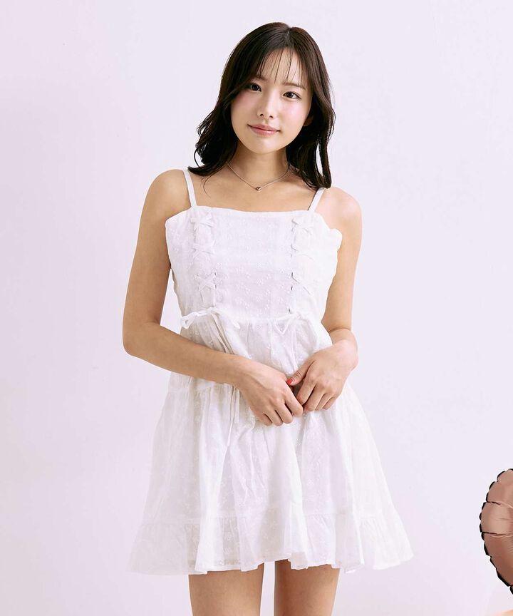 Lace-up Camisole Dress [Korean Fashion],, medium