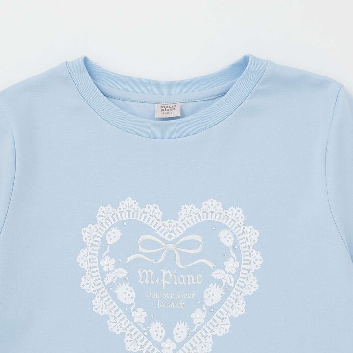 [Cool Touch] Trim Lace Short Sleeve T-Shirt,Off white, medium image number 2