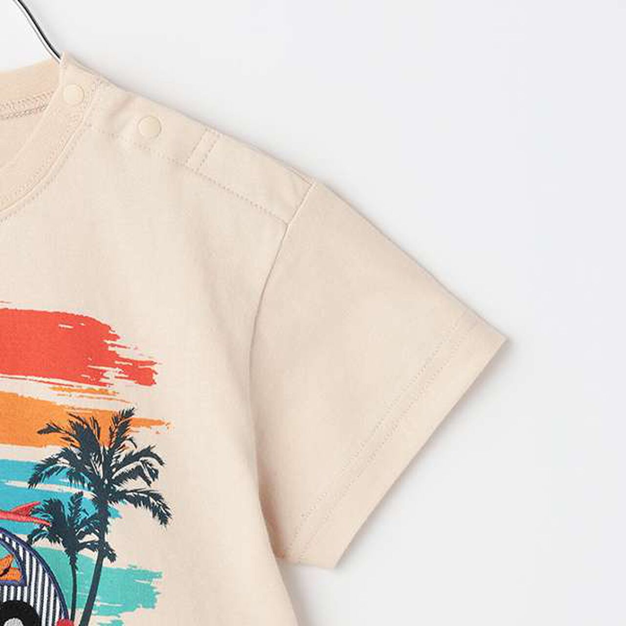 Sunset Car Short Sleeve T-Shirt,Beige, large image number 5