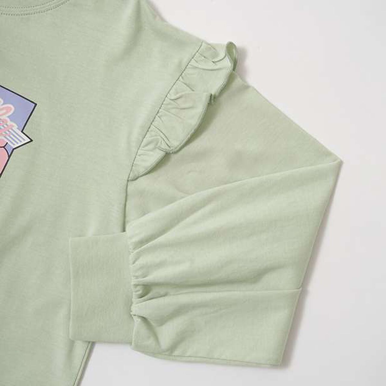 Non-Deforming Girls' Frill Big T-Shirt,Mint, large image number 11