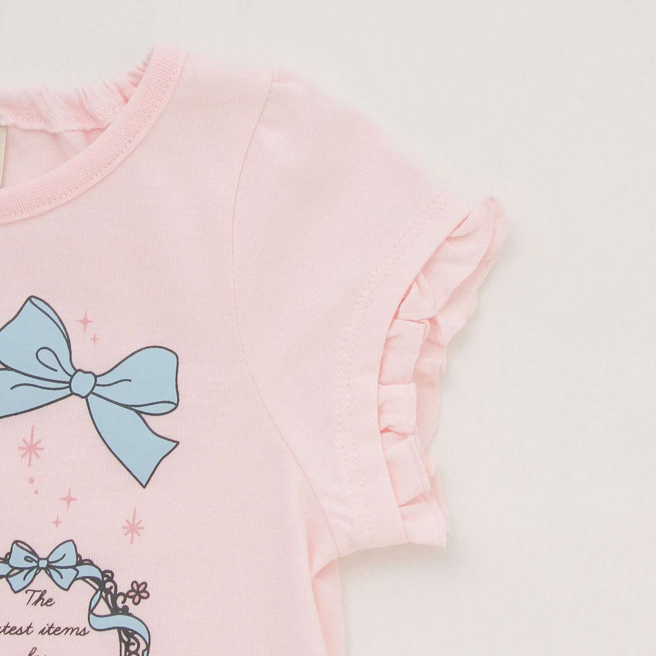 Ballet Motif Sleeve Frill T-Shirt,Light pink, large image number 3