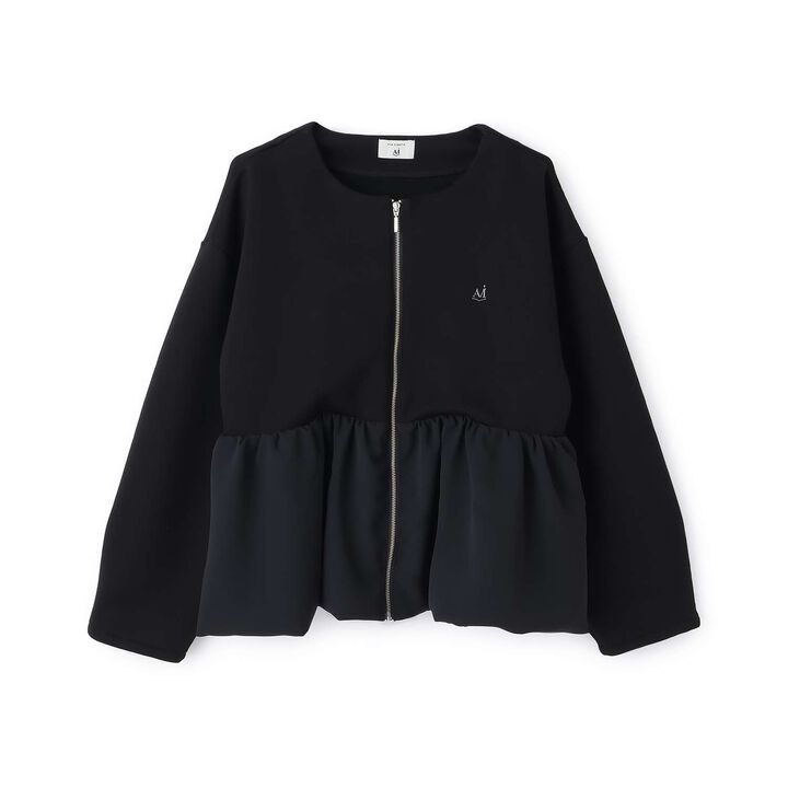 [AMI] Cardigan with Balloon Zipper,Black, medium image number 6