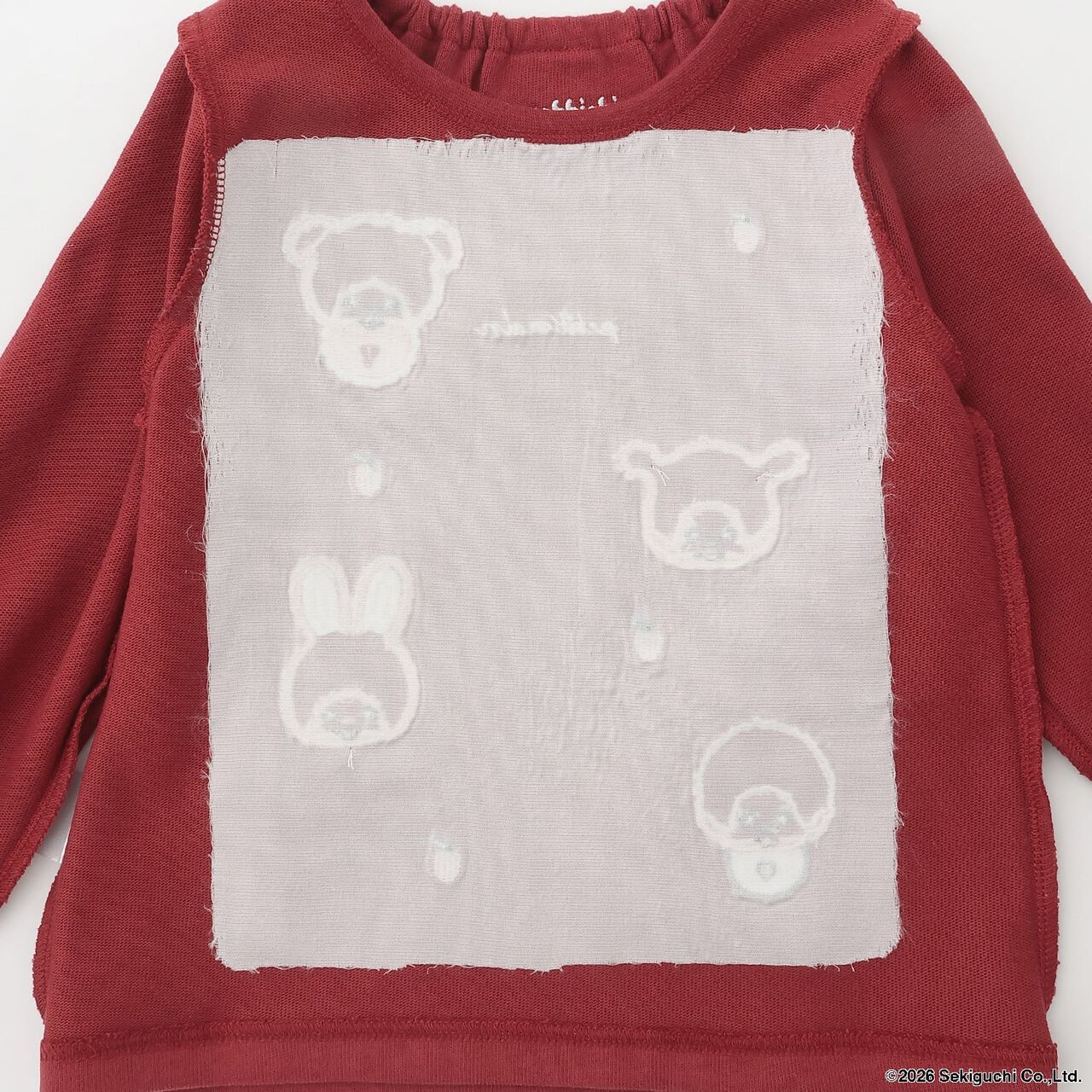 [Monchhichi/Link] Embroidered Long-Sleeve T-Shirt,Brown, large image number 11