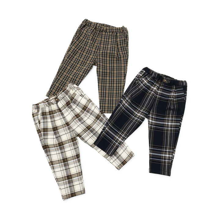 Checkered Stretch Pants,Navy, medium image number 13