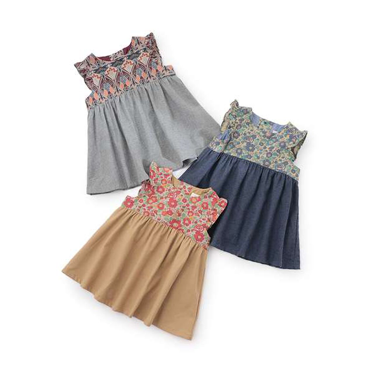 [Made in Japan] Liberty Fabric Yoke Tunic,Mocha tea, large image number 8