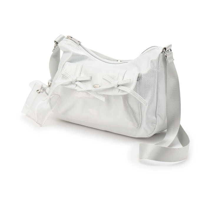 Sparkling Ribbon Flap Shoulder Bag with Pouch,, medium