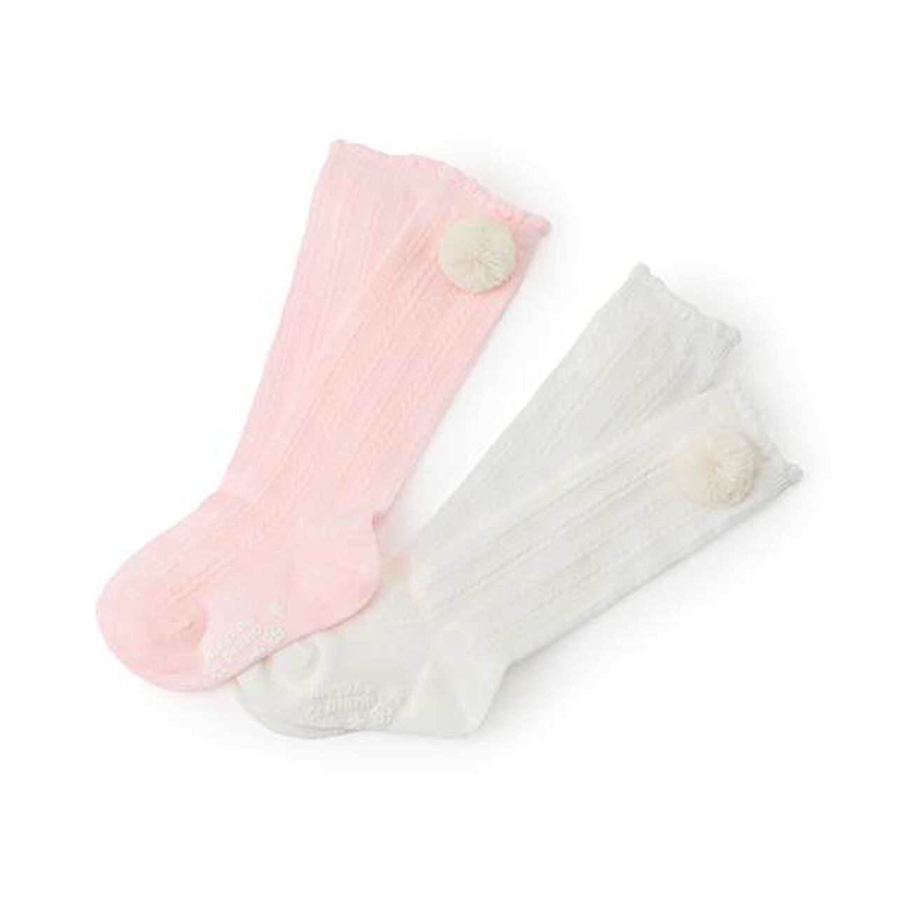 Bonten-Style Cable Knee-High Socks,Off white, large image number 5