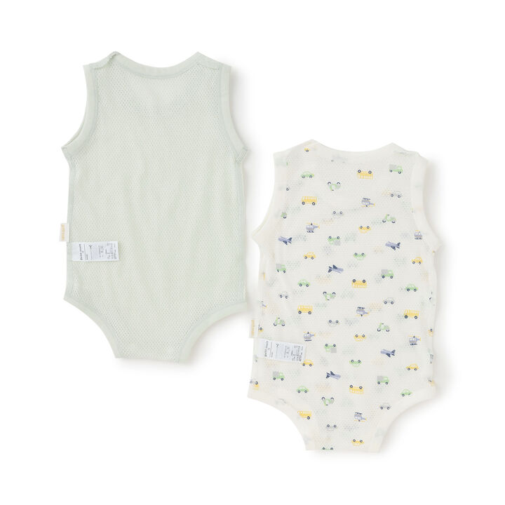 [Weak Acidity] Mesh Tank Romper,Blue gray, medium image number 1