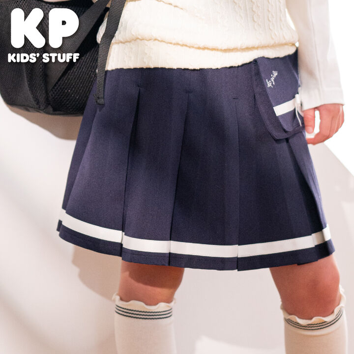 Pleated Skirt-Pants with Detachable Pocket,, medium