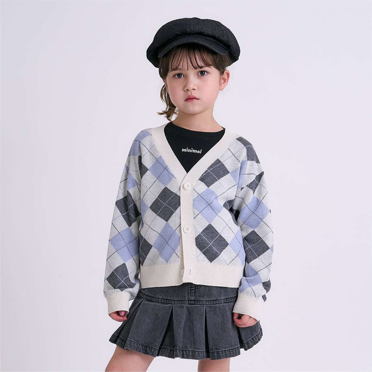 [Arael] Argyle Cardigan,Ivory, large image number 0