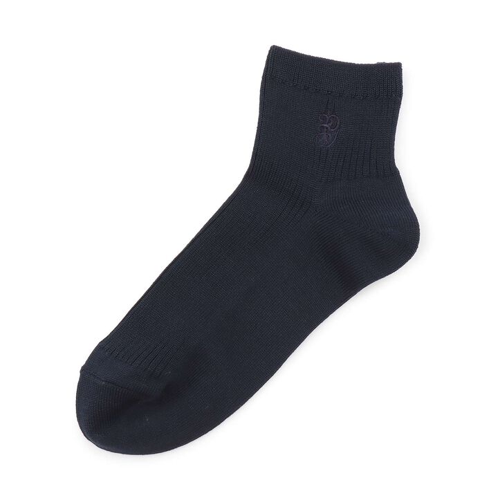 [Graduation Attire] 10cm Rib Logo Embroidery Socks,Navy, medium image number 1