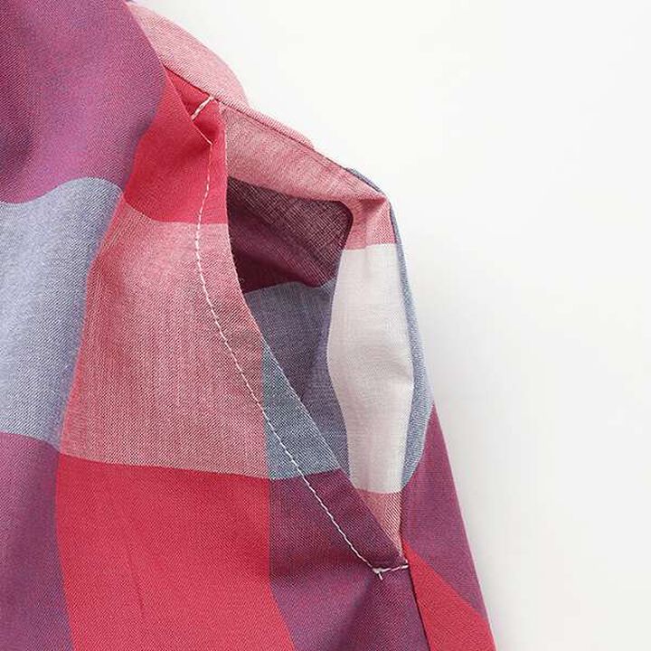 [Link] Off-Shoulder Check One-Piece Dress,Red, medium image number 15