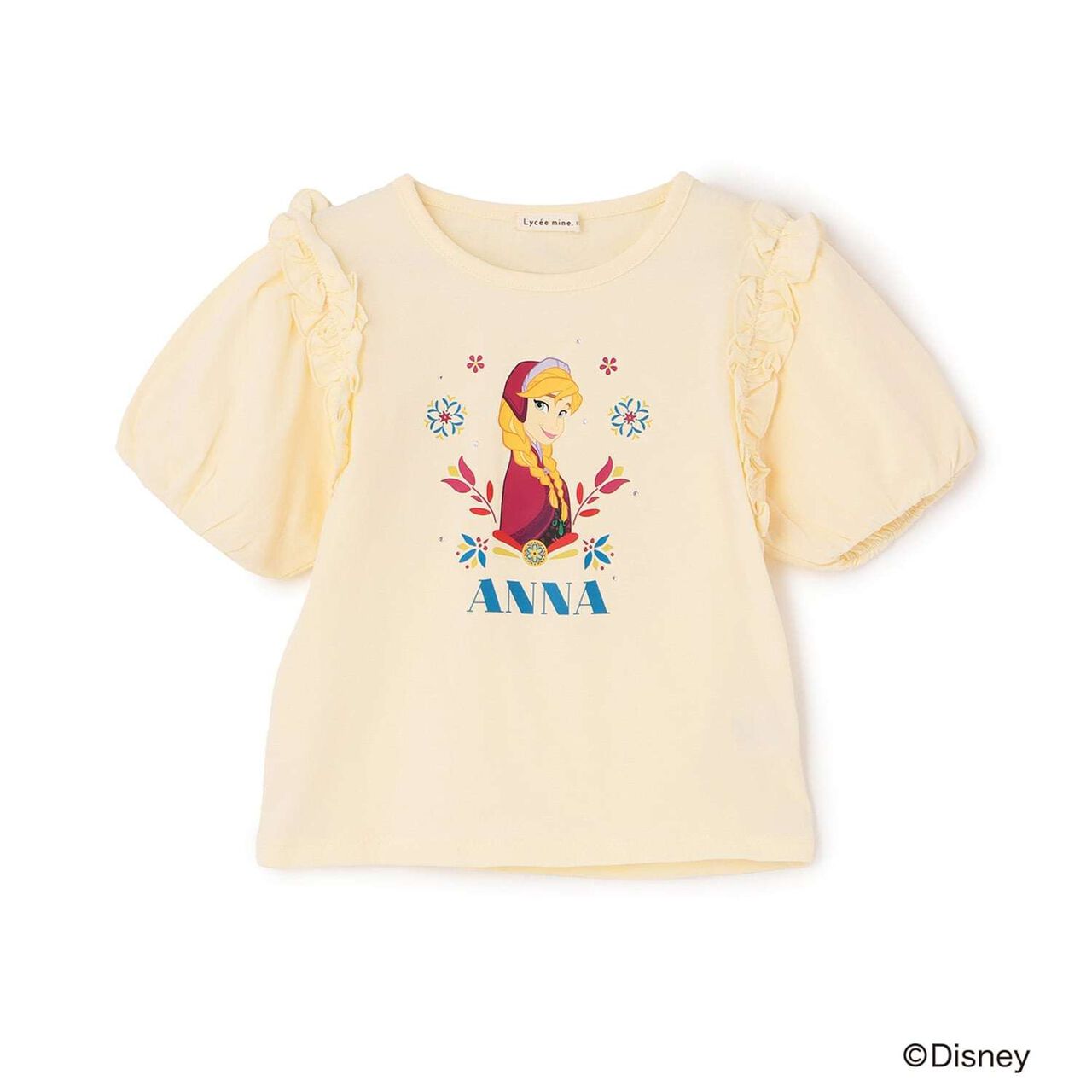 [Disney Frozen] 100% Cotton Sherbet Jersey Puff Sleeve T-Shirt [Kids Girls] UV Cool Touch Shape-Retaining,Lavender, large image number 1