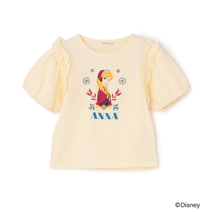 [Disney Frozen] 100% Cotton Sherbet Jersey Puff Sleeve T-Shirt [Kids Girls] UV Cool Touch Shape-Retaining,Lavender, medium image number 1