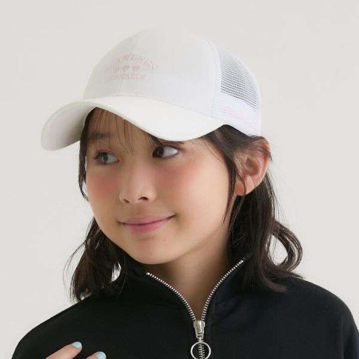 Girly College Logo Mesh Cap,White, medium image number 0
