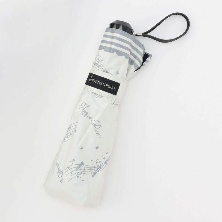 [UV 100%] [Heat Shielding] [Light Blocking] [All-Weather] With a Melody♪ Pattern Folding Umbrella,Ivory, medium image number 1