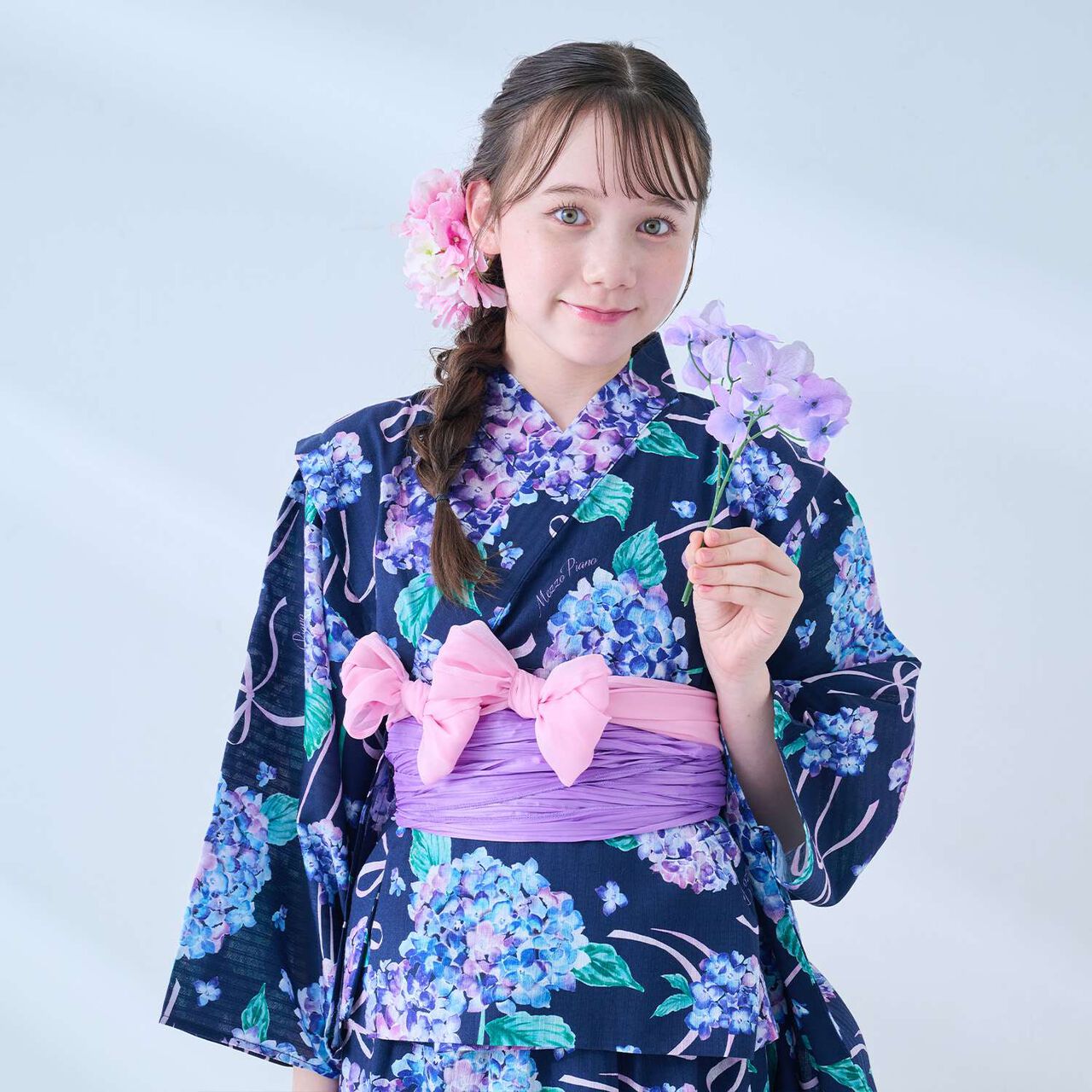 [Cool Touch] Hydrangea Pattern 2WAY Yukata,Navy, large image number 24