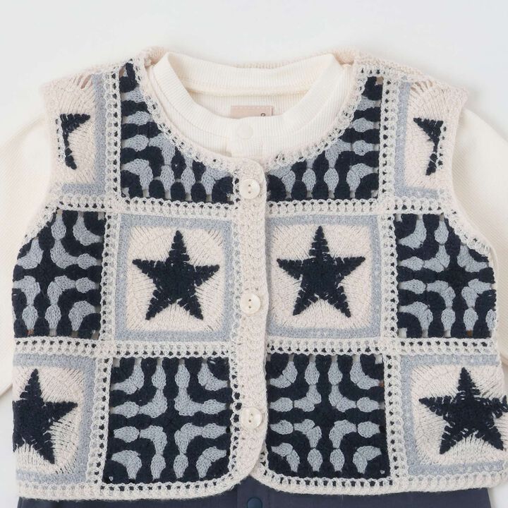 Black Vest with Coverall,Beige, medium image number 9