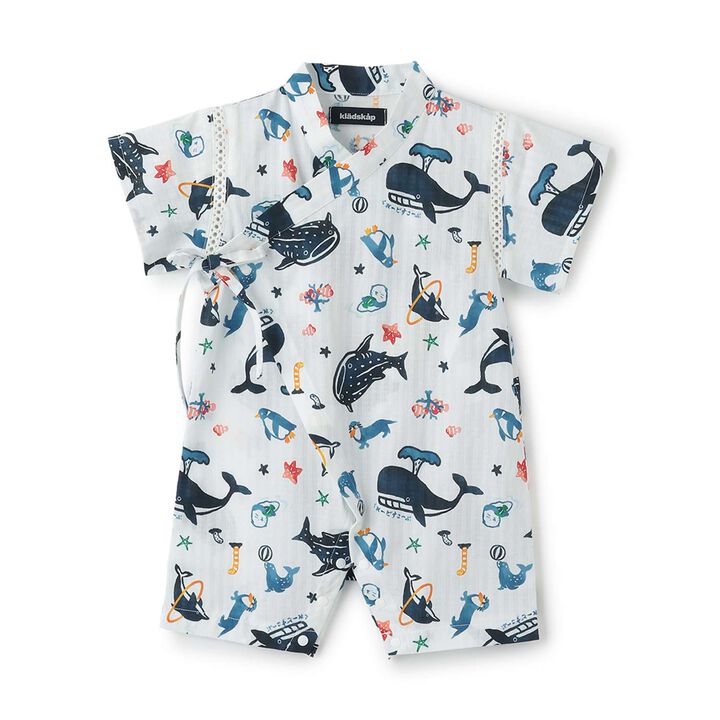 Aquarium Pattern Jinbei Romper,Turquoise, medium image number 8