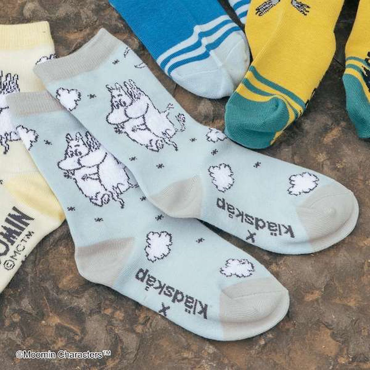 [MOOMIN] Moomin & Snorkmaiden Socks [Made in Japan],Sax blue, large image number 0