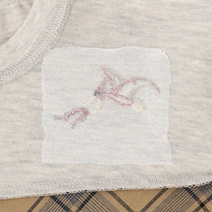 Dinosaur and City Checkered Long-Sleeve T-Shirt,Smoke white, medium image number 4