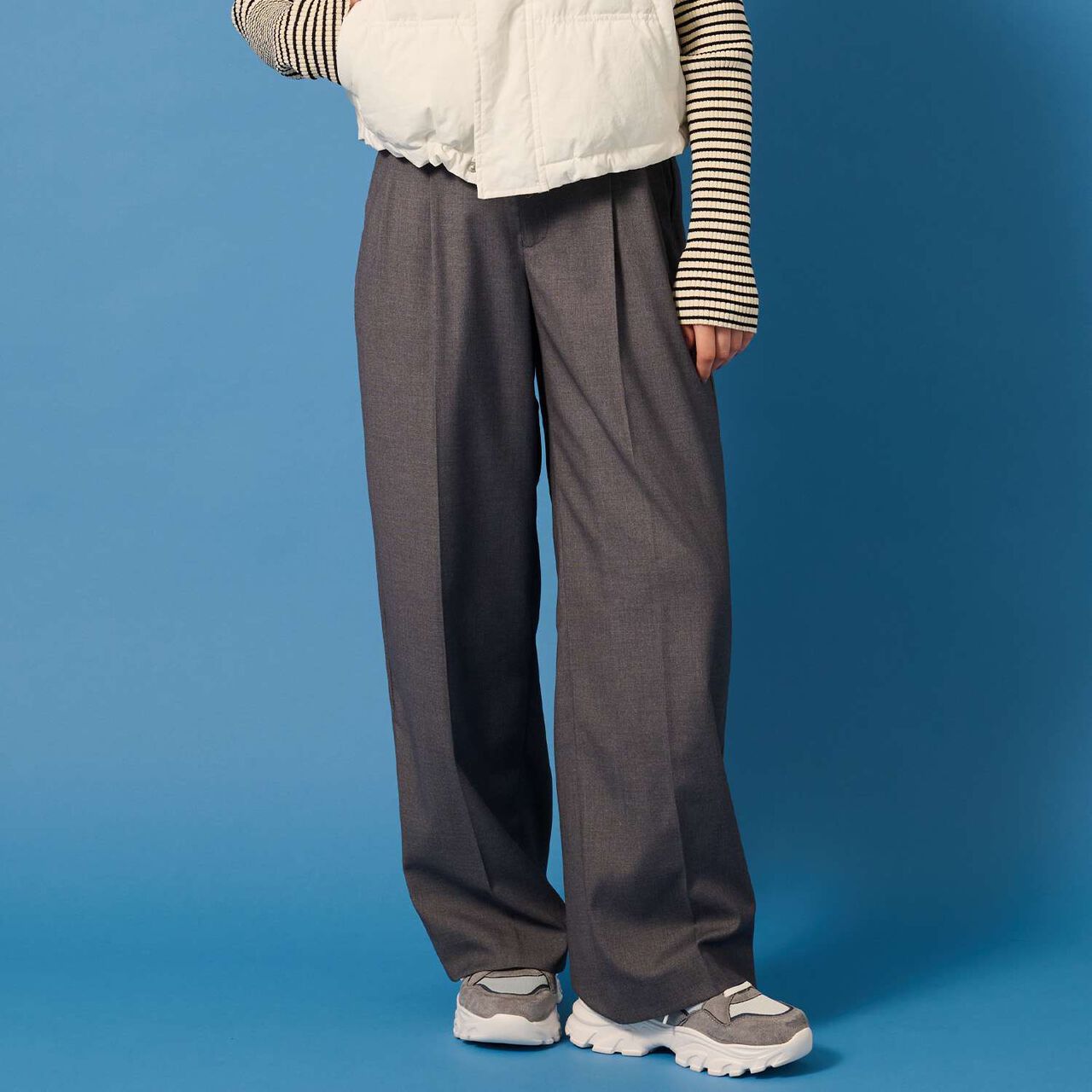 [AMI] Suspender Slacks Pants,Charcoal gray, large image number 0