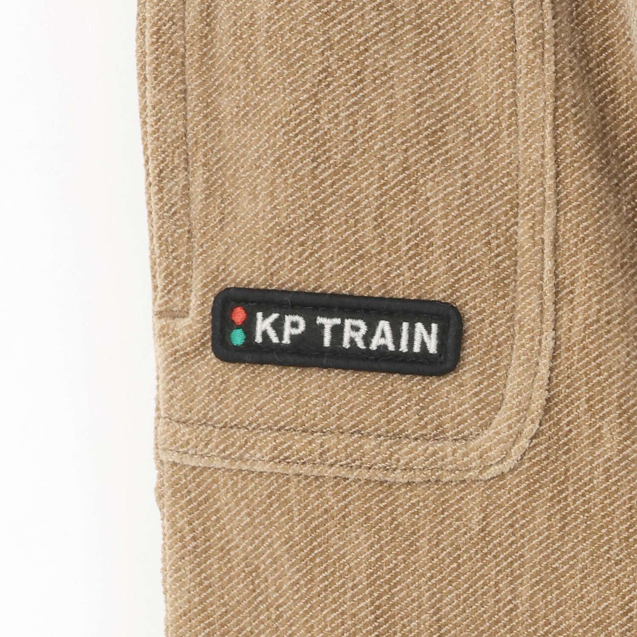 Train Patch Twill Bear Brushed Fabric Pants,Beige, large image number 5