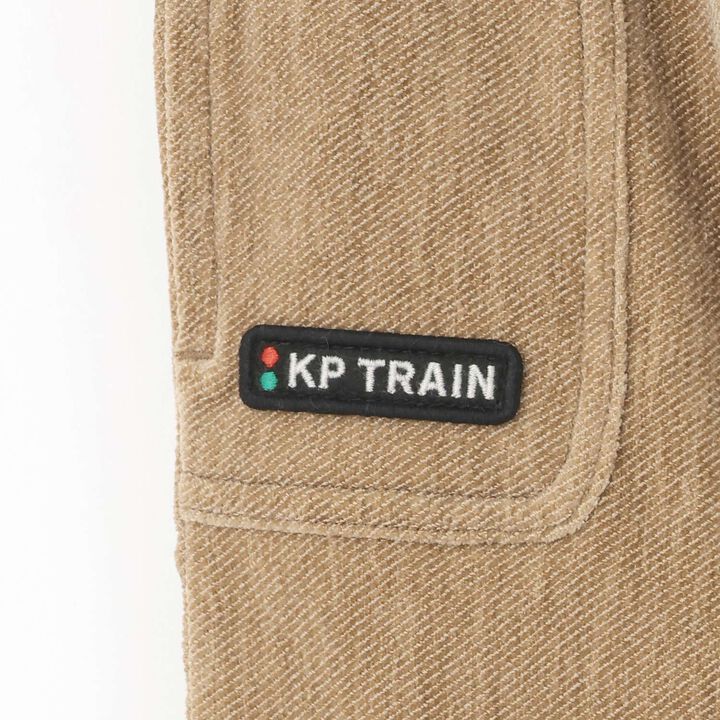 Train Patch Twill Bear Brushed Fabric Pants,Beige, medium image number 5