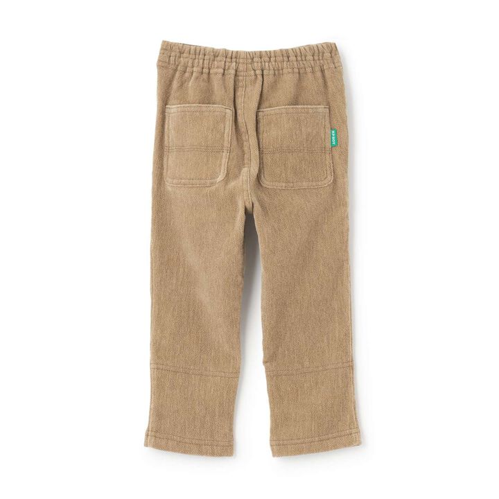 Train Patch Twill Bear Brushed Fabric Pants,Beige, medium image number 1